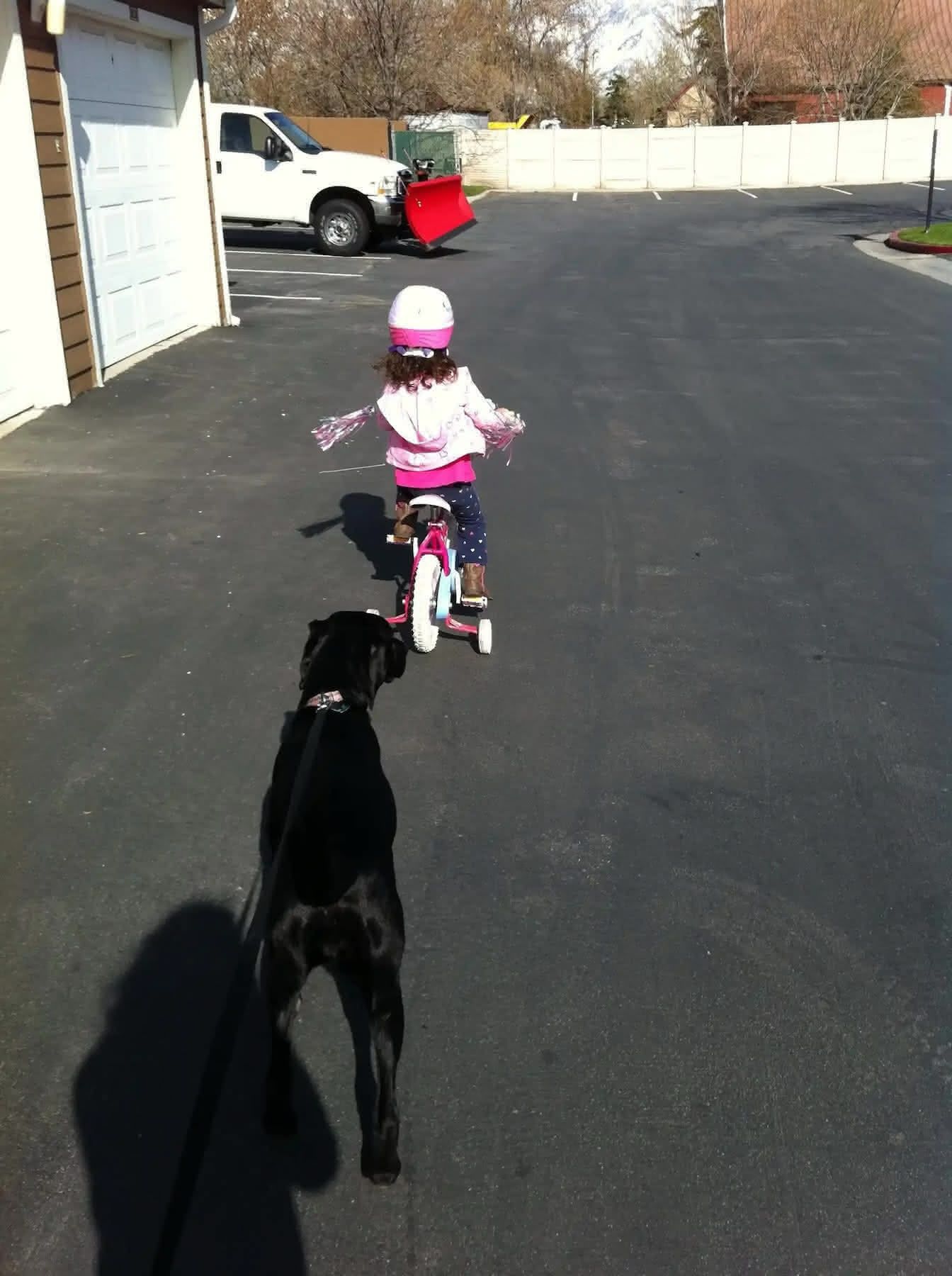 Ellie following Makaylee on her bike