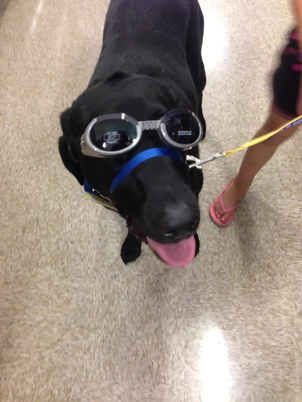 Ellie in goggles